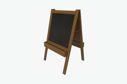 Preview: Wooden easel with blackboard and shelf