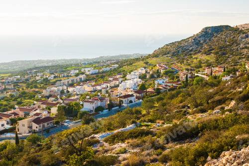 Preview: panoramic view of the village in Cyprus.