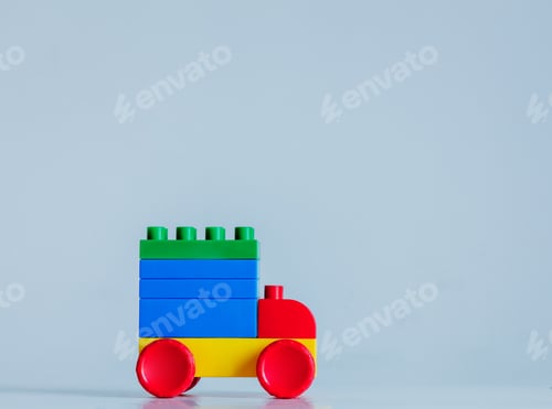 Preview: block Truck commercial in red, blue and yellow colors