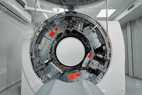 Preview: MRI - Magnetic resonance imaging scan device. MRI scaner room