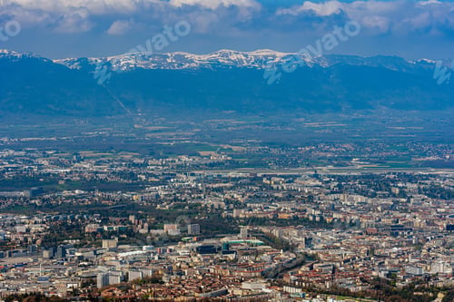 Preview: Aerial view of Geneva and its suburbs from Mont Selave,