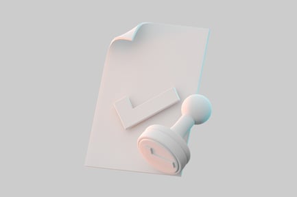 Preview: Paper with check stamp confirmation