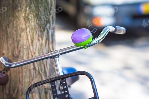 Preview: Colorful bike on the bridge in Amsterdam, Netherlands