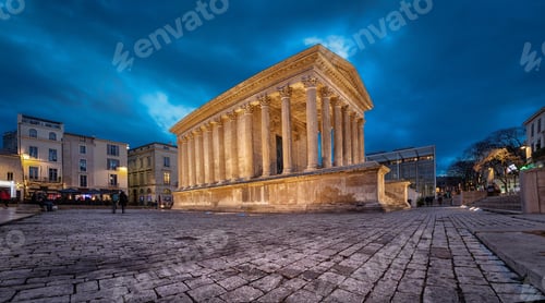 Preview: Maison Carree - restored roman temple in Nimes, France