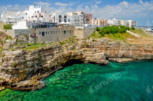Preview: Adriatic and Polignano a Mare, a village on the Apulian coast in Italy