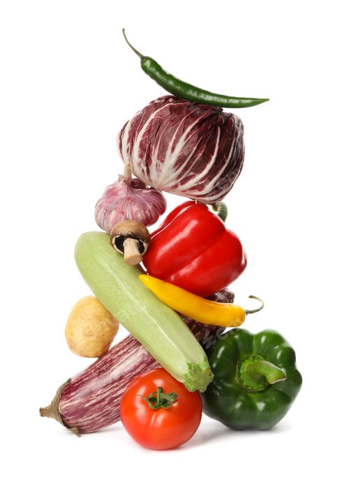 Preview: Many different delicious vegetables on white background