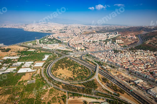 Preview: Aerial view of the Inciralti City Forest Izmir Turkey.