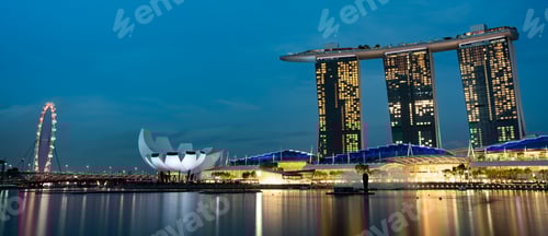 Preview: Singapore city skyline with modern skyscraper architecture building for concept of financial