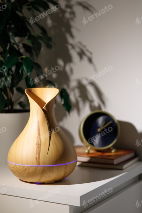 Preview: Aroma oil diffuser in the form of a jug on the bedside table