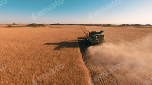 Preview: Combine harvester working on a wheat field