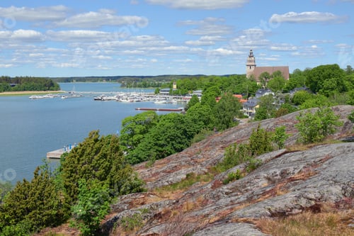 Preview: Nature and architecture of Northern Europe: panoramic landscape of Finland.