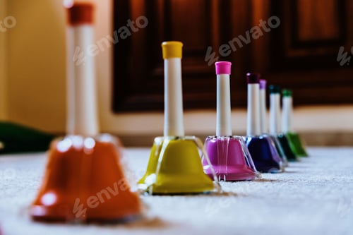 Preview: Bells of montessori musical colors to teach music to children.