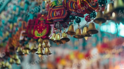 Preview: Closeup of Indian souvenirs with a swastika symbol