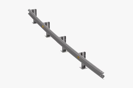 Preview: Curved W-Beam Guardrail, Single, 50m Radius