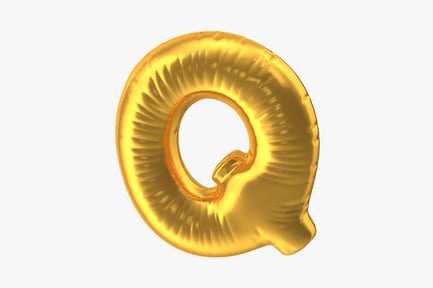 Preview: Golden Letter Q Foil Balloon
