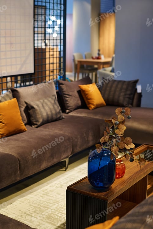 Preview: Part of interior of comfortable lounge area or openspace office