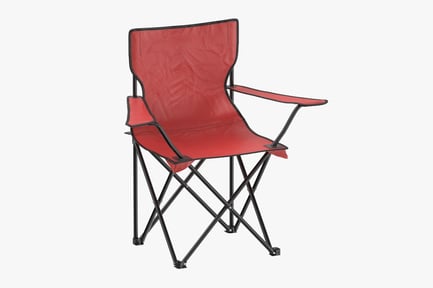 Preview: Portable Red Folding Camp Chair with Armrests