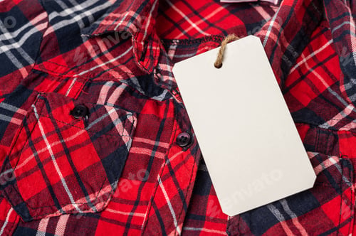 Preview: Red plaid shirt with tag
