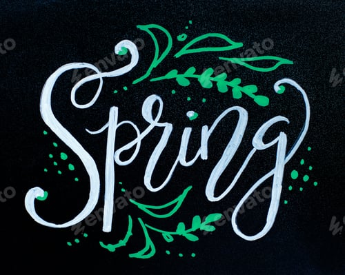 Preview: Chalkboard with SPRING lettering