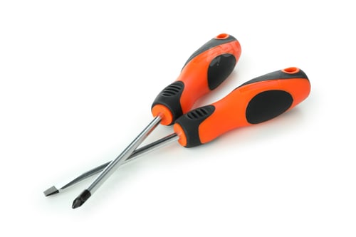 Preview: Screwdrivers isolated on white background, close up
