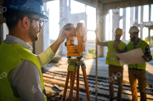 Preview: Construction concept of engineer and architect working at construction site