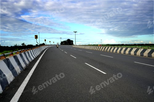 Preview: Road sign on highway, India.