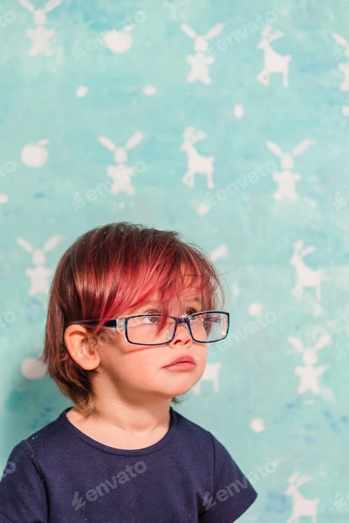 Preview: Glasses For Sight. The Child Wore Adult Glasses.