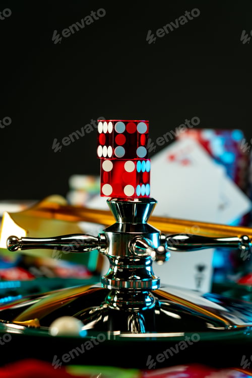 Preview: Casino set with Roulette, cards, dice and chips
