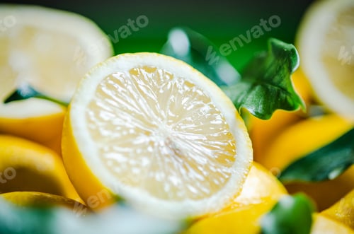Preview: Fresh lemons macro.