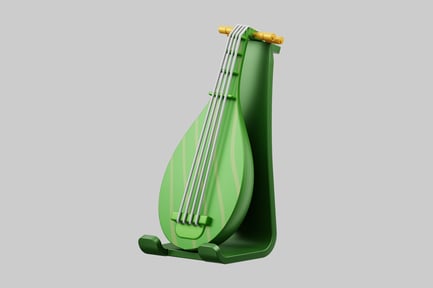 Preview: Green lute with stand