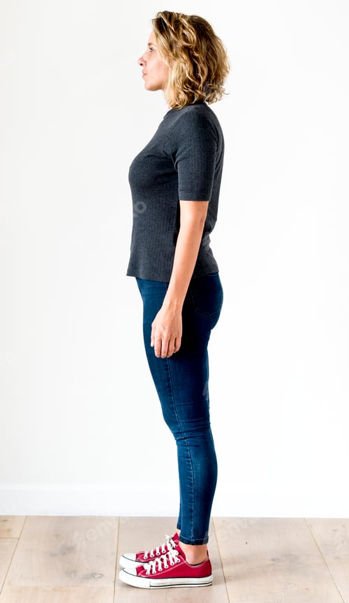 Preview: Portrait of white woman full body