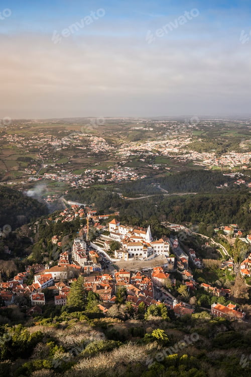 Preview: Landscape with distant views, high angle view, Sintra, Lisbon, Portugal