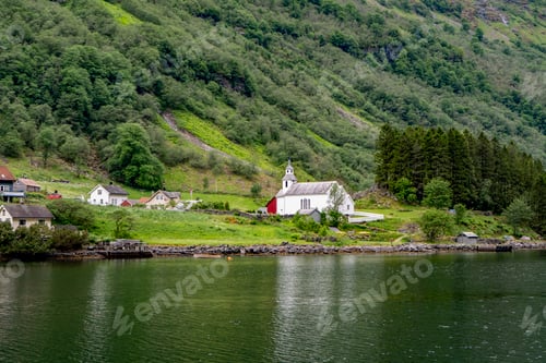 Preview: Charming white church in a remote fjord community