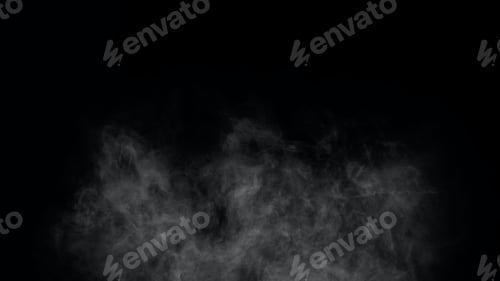 Preview: White smoke or fog isolated on black background.