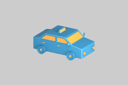 Preview: Low poly cartoon taxi car