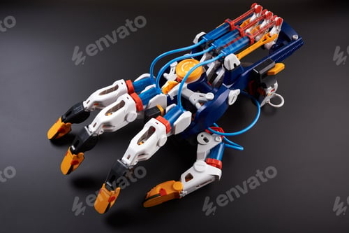 Preview: plastic toy robot arm with hydraulic finger movement mechanism