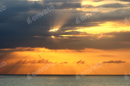 Preview: Sunset over sea at Montego Bay, Jamaica.