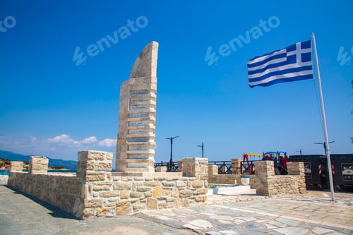 Preview: A monument at Pythagorion Port in Samos. Samos Island is populer tourist destination in Greece.