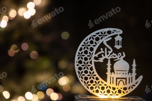 Preview: eid Mubarak lantern at night Muslim holiday