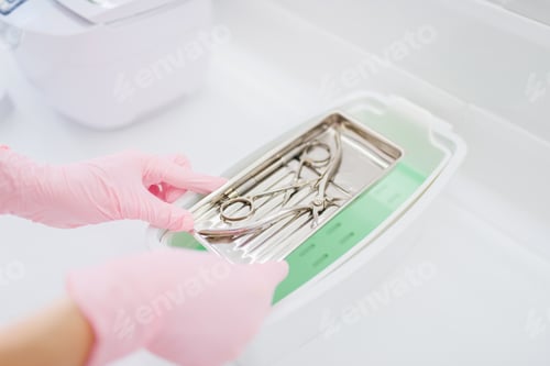 Preview: Beautician cleans equipment, tools cleaning