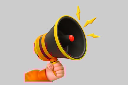 Preview: Cartoon hand holding megaphone object