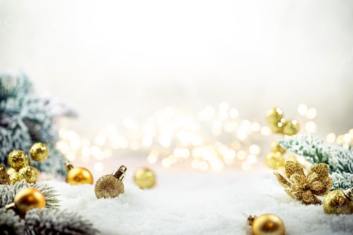 Preview: Christmas decorations on snow