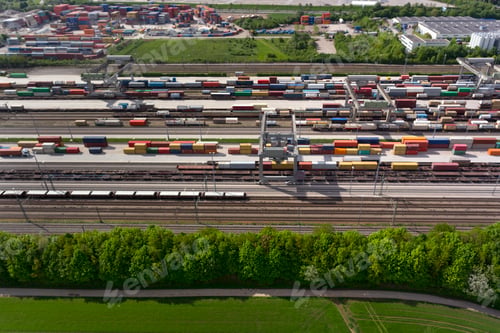 Preview: View of rail and freight, Munich, Bavaria, Germany