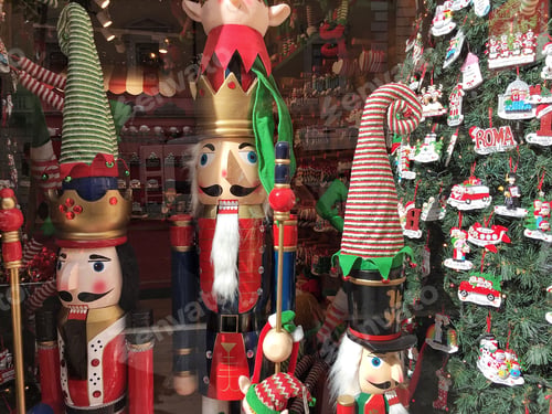 Preview: Christmas shop full of toys and typical ornaments for tree and home for holidays season