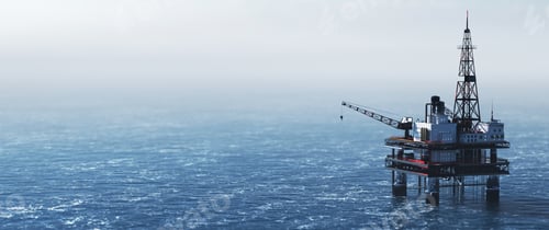 Preview: Offshore drilling rig on the sea. Oil platform
