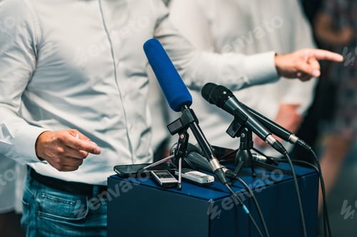 Preview: Businessman during press conference