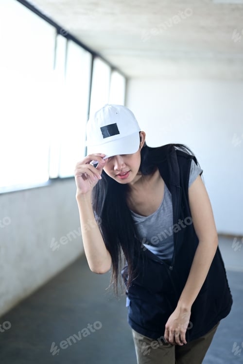 Preview: Young beautiful hip hop dancer dancing in an abandoned building.