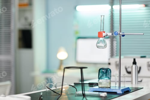 Preview: Laboratory Glassware and Equipment Arranged for Scientific Experimentation