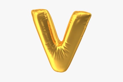 Preview: Golden Foil Balloon Letter V