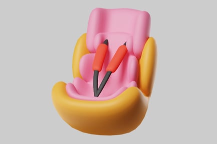 Preview: Cartoon pink car seat